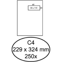 Antalis 250 Envelop 229x324 mm - C4 - Venster Rechts - Wit - 120 grams - Strip - Cocoon - 424498 - FSC 0101533 - Binnenkant Violet