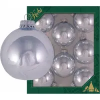 Krebs kerstballen - 8x st - hawaii blauw - D7 cm - glas - glans - luxe kerstversiering