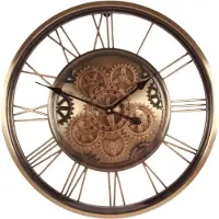 Dutch Style - Klok - Wandklok Bayonne 62 cm - Goud - Rond - Metaal - 62x62x8 - Iron+glass
