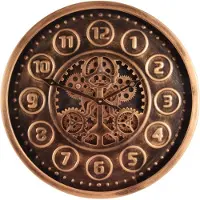 Dutch Style - Klok - Wandklok Elmont 46 cm - Goud - Rond - Metaal - 46x46x7 - Iron+glass