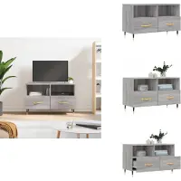 vidaXL Tv-meubel - Tv-meubelen - Tv Kast - Opbergkast - Tv-meubel 80x36x50 cm bewerkt hout grijs sonoma eikenkleurig