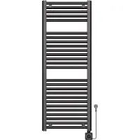 Wiesbaden Elara Elektrische Radiator 118,5x45cm Smart WiFi - Geborsteld Gunmetal PVD - Staal - Verwarming, Radiatoren, Handdoekradiatoren - 8720847405876