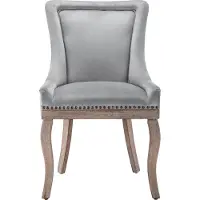 Merax Set van 4 Luxe Eetkamerstoelen – Velvet – Grijs – Massief Hout