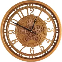 Dutch Style - Klok - Wandklok Key West 46 cm - Goud - Rond - Metaal - 46x46x7 - Iron+glass
