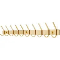 TOJ 20 Haaks Wandkapstok – 78cm - Muur / Wand Kapstok - Hangende Design Muurkapstok - Handdoekrek - RVS - Goud