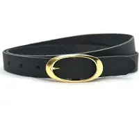 Take It Fashion Leren Riem 2.5 cm Oval Zwart