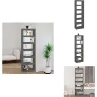vidaXL Boekenkast/kamerscherm 60x30x199,5 cm massief grenenhout grijs