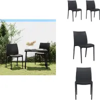 vidaXL Tuinstoel - Tuinstoelen - Campingstoel - Terrasstoel - Tuinstoelen 2 st 50x46x80 cm polypropeen antracietkleurig