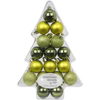 Inge-glas Inge Christmas Kerstballen - klein - 17x st - groen - D3 cm - kunststof - kerstversiering