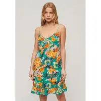 Superdry Mini Beach Cami-jurk Turkoois Grootte: 42