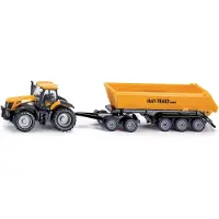 Siku 1858, JCB Tractor met dolly en kiepwagen, 1:87, metaal/kunststof, geel, verwijderbare kiepwagen