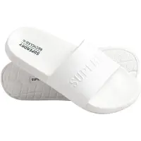 Superdry Code Logo Badslippers Wit Grootte: L