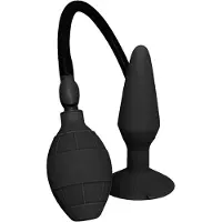 Dream Toys MenzStuff L - opblaasbare anale plug (zwart, groot)
