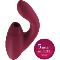 Womanizer Duo 2 - DE TarzanVibrator - Luchtdruk (clitoris) + Vibrator (G-Spot) - Herlaadbaar - Waterdicht - Bordeaux