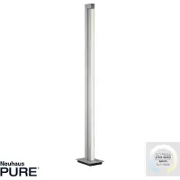 Pure LED-vloerlamp Lines Floor, dimbaar, alu / grijs / zink, Woon-/ Eetkamer, metaal, Modern, LED vloerlamp
