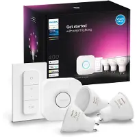 Philips Hue White and Color GU10 Starter Pack - 3 lampen + Bridge + Dimmer