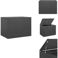 vidaXL Tuinkussenbox van PE-rotan, 145x100x103 cm, zwart - Tuinboxen