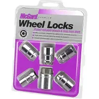 Marinco Wheel Lock Nut Set - 5pk. (Cone Seat) 1/2-20 / 3/4 &13/16 Dual Hex / 1.46in. Length - Chrome