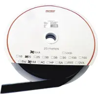 FASTECH T0203099990325 Klittenband Om vast te plakken Hotmelt Lusdeel (l x b) 25000 mm x 30 mm Zwart 25 m