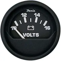 Faria Euro Voltmeter 10-16v Zwart