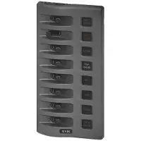 Blue Sea Systems Weatherdeck Ip67 8 Switches Panel 12v Zilver 195.5 x 98.5 mm