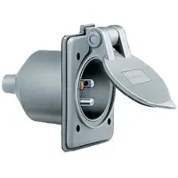Hubbell Panel Mount Inlet 15a 125v Zilver