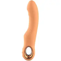 Dream Toys - flexibele geribbelde vibrator (perzikkleurig)