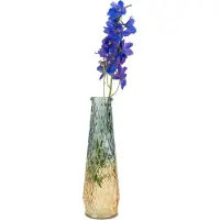 QUVIO Glazen vaas - 6 x 22 cm (dxh) - Geel/Blauw