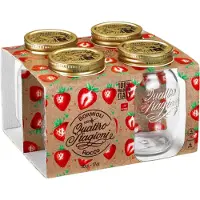 Bormioli Rocco Quattro Stagioni set van 4 doorzichtige, luchtdichte weckpotten van 497 ml. Gemaakt van BPA-vrij, duurzaam glas, gemaakt in Itali .