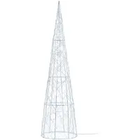 Anna's Collection Metal Cone Silver 60Cm 30Led Warm White - 50Cm Clear Le