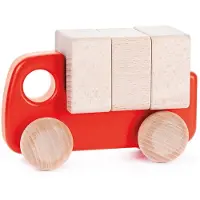Bajo Houten Kleine Vrachtwagen Met Blokken - Geel