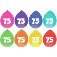 Haza Leeftijd verjaardag thema ballonnen 75 jaar 24x stuks 29 cm - Ballonnen
