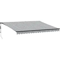 vidaXL Luifel automatisch uittrekbaar 450x350 cm antraciet en wit