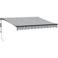 vidaXL Uitschuifbare luifel Antraciet en Wit 300 x 250 cm Polyester