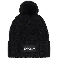 Oakley Apparel Muts Women Harper Pom Beanie Black/White Logo
