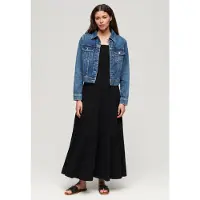 Superdry Gesmokte Maxi-cami-jurk Zwart Grootte: 42