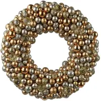 Décoris Krans kunststof d33l6.5 cm lichtgoud kerst