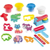 Playgo Play kleiset boetseerklei workshop opbergkoffer 4 potjes klei speelgoed.