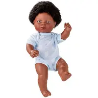 Berjuan Newborn African 7058 Child Baby Doll 38 Cm Blauw Kinderen