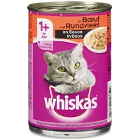 Whiskas 5 stuks! Kattenvoer Blik Saus met Rund 400 g