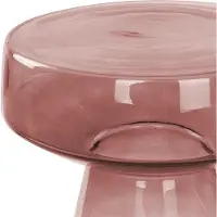 Beliani LAGUNA - Bijzettafel - Donkerrood - Glas