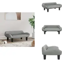 vidaXL Hondenmand - Hondenmanden - Hondenbank - Huisdierenbank - Hondenmand 70x40x24 cm fluweel lichtgrijs