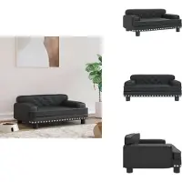 vidaXL Hondenbed zwart, 70x45x30 cm, kunstleer - Hondenbedden