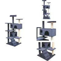 vidaXL Kraboom voor katten, sisal, 125 cm, donkerblauw - Krabombomen