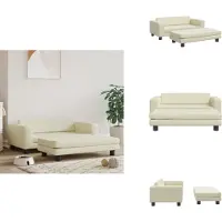 vidaXL Hondenbed met verlenging, crème, 100x50x30 cm, kunstleer - Hondenbedden