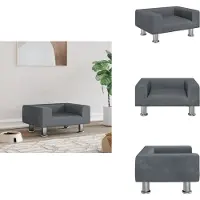 vidaXL Hondenbed, donkergrijs, 50x40x26,5 cm, fluweel - Hondenbedden