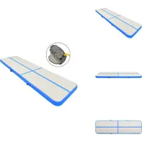 vidaXL Opblaasbare gymnastiekmat met pomp, 600x100x15 cm, PVC, blauw - Yoga- en Pilatesmatten