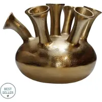 Vase the World Amsterdam gouden toetervaas metaal 36cm