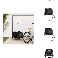 vidaXL Hondenfietstrailer oxford stof en ijzer zwart en grijs
