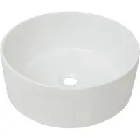 vidaXL Wastafel - Wastafels - Wasbak - Wasbakken - Wastafel rond wit 40x15 cm keramiek